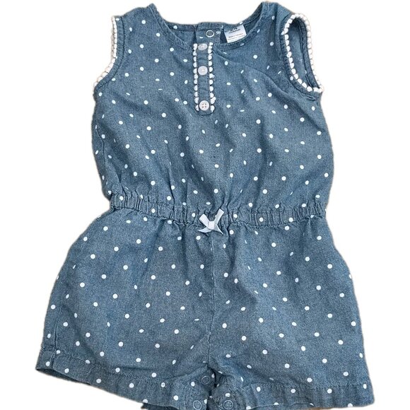 Carter's Other - Carter's Baby Girl 24m Blue Pola Dot Romper